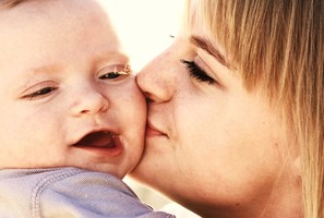 Shirley kisses her baby. How sweet!